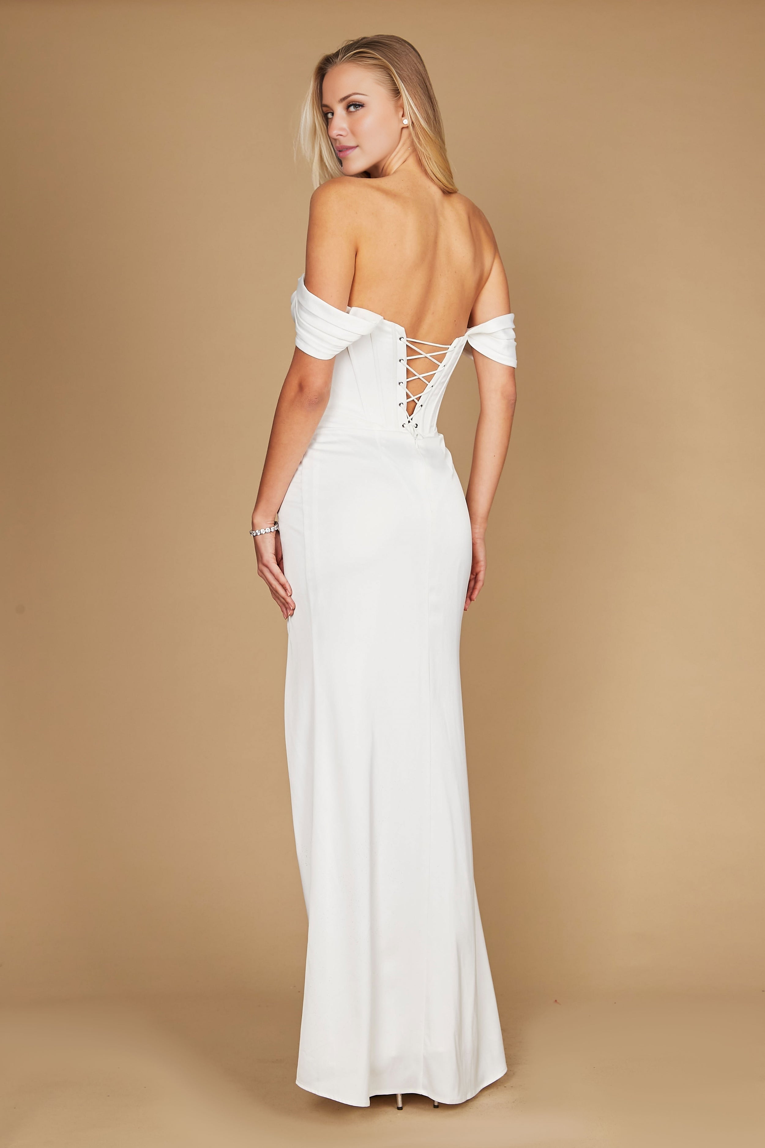 Vestido sexy de sirena con hombros descubiertos de Weitese para reuniones públicas